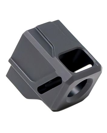 Faxon Firearms FFPACOMPSSG01 EXOS-523 Compensator for G43 Black Anodized Aluminum 1/2"x28 Threads 1.125" OAL 9mm