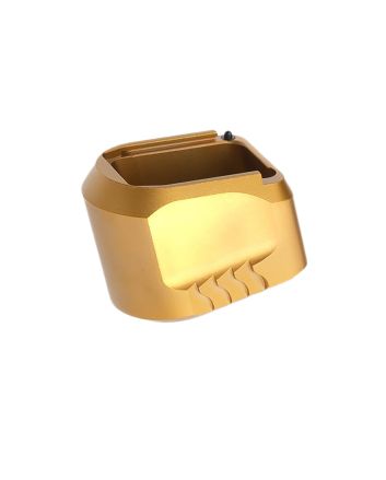 Tyrant CNC TDMPMAGEXFSGOLDMagazine Extension 9mm/40 S&amp;W Fits S&amp;W M&amp;P Full-Size Black Aerospace Grade Aluminum