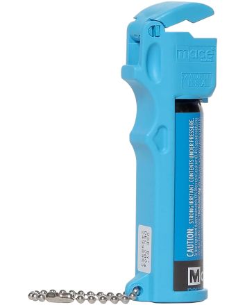 Mace 80727 Personal Pepper Spray OC Pepper/UV Dye 20 Burst 12ft Neon Blue Includes Keychain