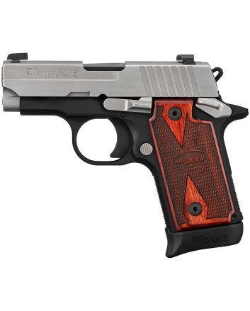 Sig Sauer 238380TXR3 P238 Two-Tone 380ACP 6/7rds 2.70" Stainless Bead Blast Slide Black Anodized Checkered Rosewood Grip