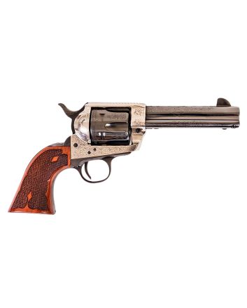 Cimarron PP400LSFW Frontier357 Mag 6 Shot 4.75" Blued Barrel, Blued Cylinder, Old Silver Engraved Frame, Checkered Walnut Grip
