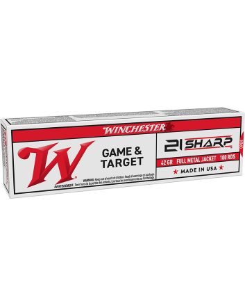 Winchester Ammo USA21 USA21Sharp 42gr Full Metal Jacket 100 Per Box/20 Case