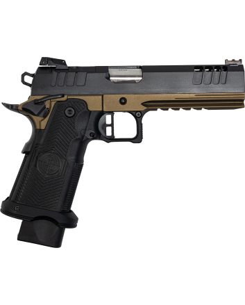 Great Lakes Firearms GL1911DS9FSSBRZ 1911 DS Synergy 9mm Luger 20+1 5" Optic Cut/Serrated Cerakote Black Molded Grip Bronze Frame