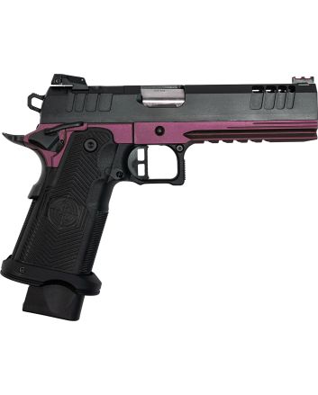 Great Lakes Firearms GL1911DS9FSSCHY 1911 DS Synergy 9mm Luger 20+1 5" Optic Cut/Serrated Cerakote Black Molded Grip Black Cherry Frame