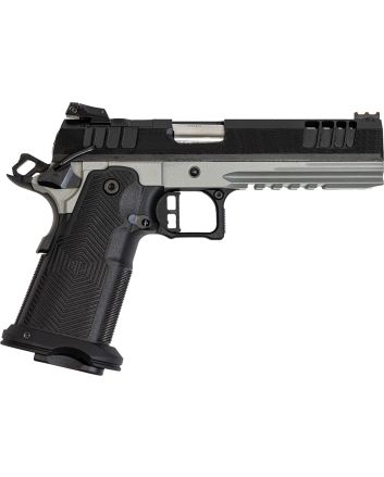Great Lakes Firearms GL1911DS9FSSSRK 1911 DS Synergy 9mm Luger 20+1 5" Optic Cut/Serrated Cerakote Black Molded Grip Bull Shark Frame