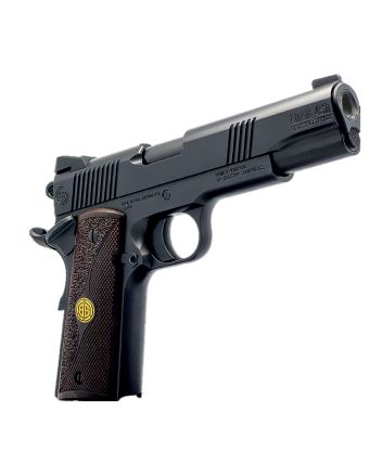 Dickinson LLC DCKSN45BB 1911 Adam 45 ACP 8+1 5" Black Steel Barrel, Black Serrated Aluminum Slide, Black Steel Frame, Wood Grip