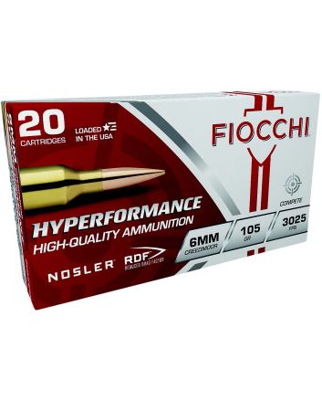 Fiocchi 6CMRD Hyperformance Match 6mmCreedmoor 105gr Nosler Reduced Drag Factor 20 Per Box/10 Case