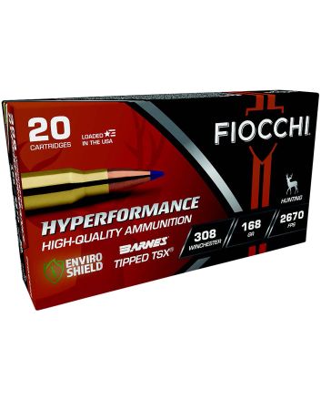 Fiocchi 308TTSX Hyperformance308Win 168gr Barnes Tipped TSX 20 Per Box/10 Case