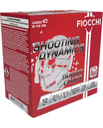 Fiocchi 12SD18H7 Shooting Dynamics Target 12Gauge 2.75" 1 1/8oz 7.5Shot 25 Per Box/10 Case