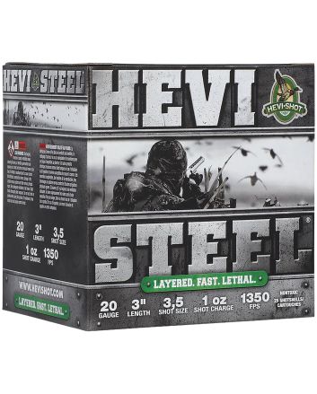 HEVI-Shot HS62035 HEVI-Steel Waterfowl 20Gauge 3" 1oz 3/5Shot 25 Per Box/10 Case