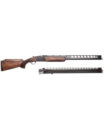 Charles Daly 930410 202 Unsingle Combo 12 Gauge Break Open 2.75" 2rd 32" Black Over/Under Vent Rib Barrel, Black Steel Receiver, Adj Cheek Riser Walnut Wood Stock