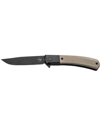 Boker 01BO931Modern Gentleman 2.95" Plain Black Nitro-V Blade Green Micarta Handle