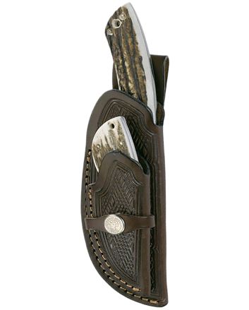 Boker 02BA5130HHunters Combo 2.38"/4.25" Caper/GutHook 440C SS Blade Rugged Stag Handle