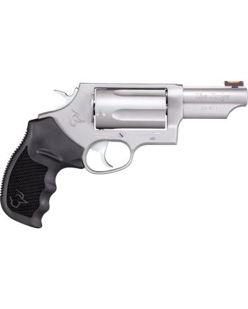 Taurus 2441039T JudgeCompact Frame 45 Colt (LC)/410 Bore 5rd 3" Matte Stainless Stainless Steel Barrel, Cylinder &amp; Frame, Black Finger Groove Grip, Exposed Hammer