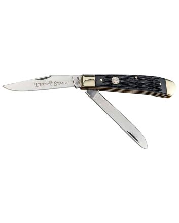 Boker 110824 Trapper 2.0 Clip Point/Spey Plain D2 Steel Blade Black Jigged Bone Handle