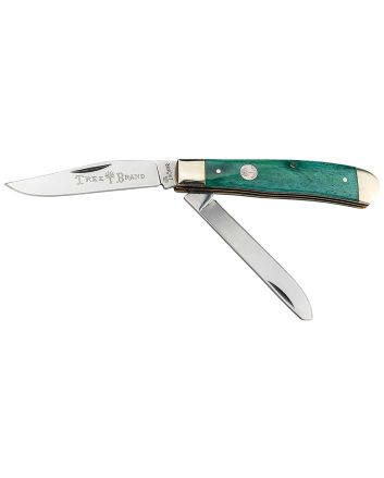 Boker 110829 Trapper 2.0 Clip Point/Spey Plain D2 Steel Blade Smooth Green Bone Handle