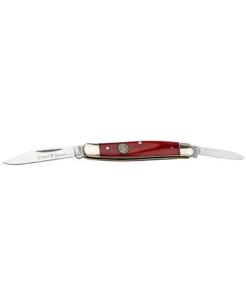 Boker 110844 Pen Knife Traditional Pen/Spear Plain D2 Steel Blade Smooth Red Bone Handle