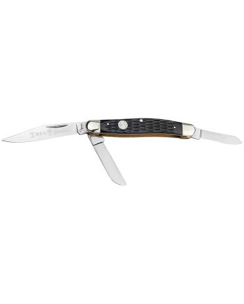 Boker 110856 Stockman Traditional Large Clip Point/Sheepsfoot/Spey Plain D2 Steel Blade Black Jigged Bone Handle