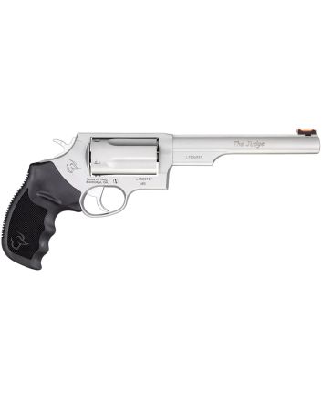 Taurus 2441069T JudgeCompact Frame 45 Colt (LC)/410 Bore 5rd, 6.50" Matte Stainless Stainless Steel Barrel, Cylinder &amp; Frame, Black Finger Groove Grip, Exposed Hammer