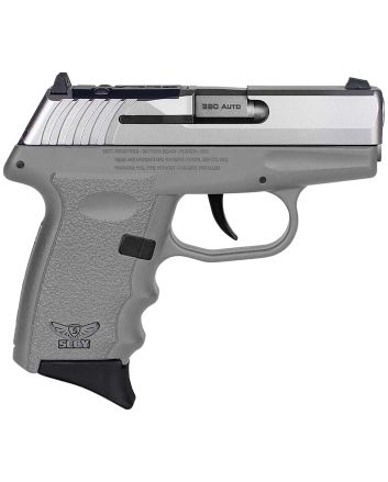 SCCY Industries CPX3TTSGRDR CPX-3380 Auto 10+1 2.96" Stainless Steel Slide Sniper Gray Finger Groove Polymer Grip
