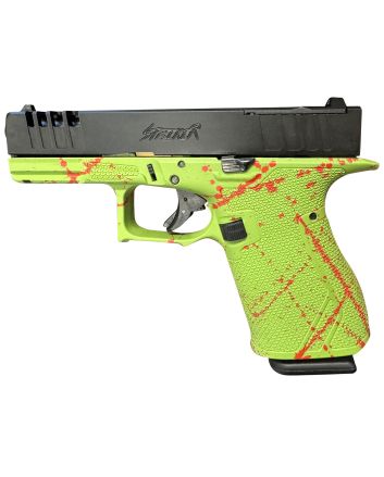 Great Lakes Firearms GL19SZOM StrikerCompact Frame 9mm Luger 15+1 4" Black Nitride Steel Barrel, Black Cerakote Serrated w/Slide Cuts Steel Slide, Zombie Cerakote Polymer Frame &amp; Grip, Ambidextrous
