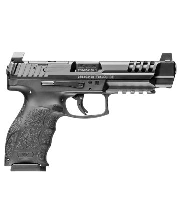 HK 81001157 VP9L9mm Luger 15+1 5" Black Polygonal Rifled Barrel, Long/Lightening Cuts/Optic Cut Steel Slide, Polymer Frame w/Picatinny Rail, Black Interchangeable Backstrap Grip