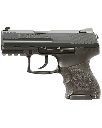 HK 81001105 P30SK V1 LEM Sub-Compact Frame 9mm Luger 12+1/15+1 3.27" Black Steel Barre, Black Cerakote Steel Slide, Polymer Frame w/Picatinny Rail, Black Interchangeable Backstrap Grip, Ambidextrous