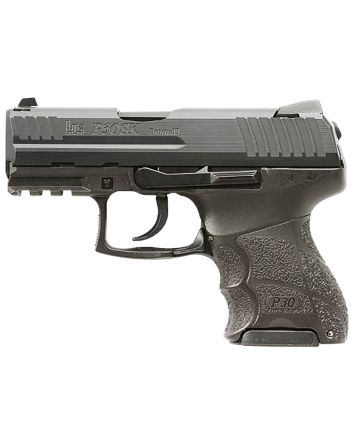 HK 81001106 P30SK V1 LEM Sub-Compact Frame 9mm Luger 10+1 3.27" Black Steel Barre, Black Cerakote Steel Slide, Polymer Frame w/Picatinny Rail, Black Interchangeable Backstrap Grip, Ambidextrous