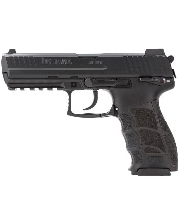 HK 81001096 P30L V3 40 S&amp;W 10+1 4.45" Black Polygonal Rifled Barrel, Black Cerakote Long/Serrated Steel Slide, Black Polymer Frame, w/Picatinny Rail, Black Interchangeable Backstrap Grip, Ambidextrous