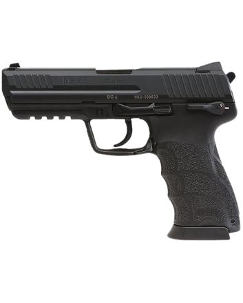 HK 81001113 HK45 V1 45 ACP 10+1 4.46" Black Polygonal Rifled Barrel, Black Cerakote Serrated Steel Slide, Black Polymer Frame w/Picatinny Rail, Ambidextrous