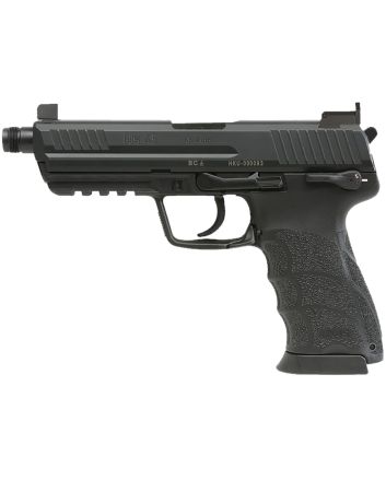 HK 81001117 HK45 V1 .45 ACP 10+1 4.46" Black Threaded Barrel, Black Cerakote Serrated Steel Slide, Black Polymer Frame w/Picatinny Rail, Ambidextrous