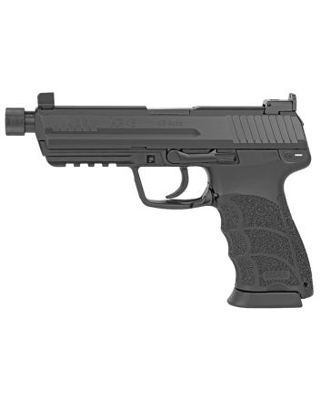 HK 81001118 HK45 V7 LEM .45 ACP DAO 10+1 4.46" Black Threaded Barrel, Black Cerakote Serrated Steel Slide, Black Polymer Frame w/Picatinny Rail, Ambidextrous