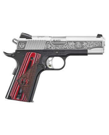 Ruger 16701 SR1911 Red Barn Street Edition 7+1 4.25" Low-Glare Stainless/Stainless Steel Slide Black Anodized Deluxe Checkered G10 Grip