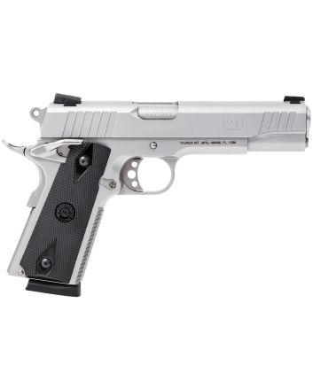 Taurus 1191109 1911Full Size Frame 45 ACP 8+1 5" Matte Stainless Steel Barrel, Serrated Stainless Steel Slide, Matte Stainless Steel Frame w/Beavertail, Black Checkered Polymer Grip, Right Hand