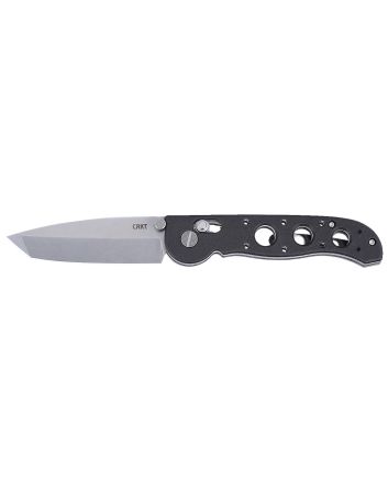 CRKT M16-02X M16 02X Folder 3.11" Folding Tanto Plain Stonewashed D2 Steel Blade, Black Grivory Handle