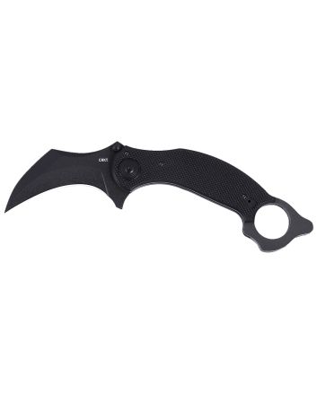 CRKT 2635 DU Hoc Deadbolt 3.62" Fixed Karambit Plain Black Powder Coated D2 Steel Blade, Black G10 Handle