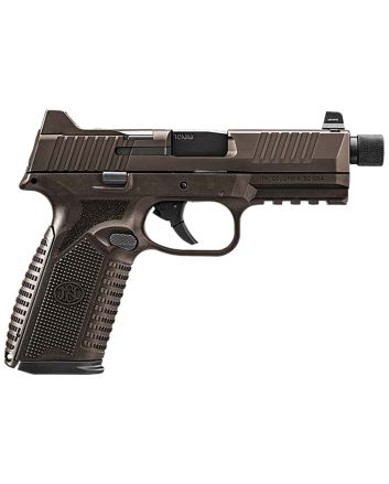 FN 66-101951 510 Tactical 10mm 10+1 4.71" Black Steel Threaded Barrel, Bronze PVD Optic Cut/Serrated Stainless Steel Slide &amp; Polymer Frame w/Picatinny Rail, Interchangeable Backstrap Grip