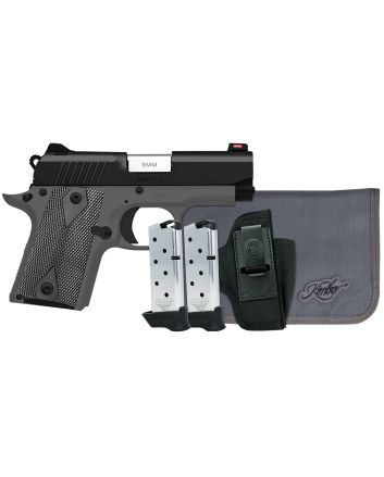 Kimber Mfg.,inc 3300252 Micro 9 RTC Bundle Micro Frame 9mm 7+1 3.15" Stainless Ramped Barrel, KimPro II Black Serrated Slide, Kimpro II Black Aluminum Frame w/Beavertail, Shadow Ghost Grip