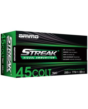 Ammo Inc 45C250TMCSTRKGRN50 Streak Visual (GREEN)45Colt 250gr Total Metal Case 50 Per Box/20 Case