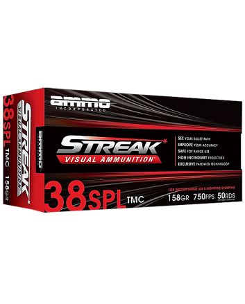 Ammo Inc 38158TMCSTRKRED50 Streak Visual (RED)38Special 158gr Total Metal Case 50 Per Box/20 Case