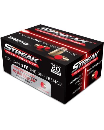 Ammo Inc 40180JHPSTRKRED Streak Visual (RED)40S&amp;W 180gr Jacketed Hollow Point 20 Per Box/10 Case