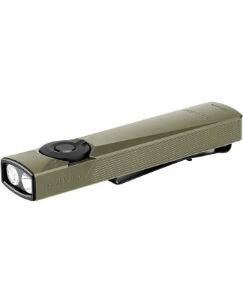 Olightstore Usa Inc ARKFELDULTRACLASS3R Arkflex EDC Flashlight Olive Aluminum White Light LED 1400 Lumens 103 Meters Beam Distance