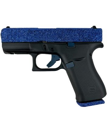 Glock PAX435204NNVY G43XSub-Compact Frame 9mm Luger 10+1 3.41" Black GMB Barrel, Navy Blue Glitter Serrated Steel Slide, Black Cerakote Polymer Frame w/Beavertail, Black Textured Grip, Ambidextrous