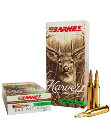 Barnes Bullets 32398Harvest 243Win 90gr Sierra Tipped GameKing 20 Per Box/10 Case