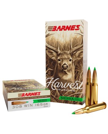 Barnes Bullets 32404Harvest 308Win 165gr Sierra Tipped GameKing 20 Per Box/10 Case
