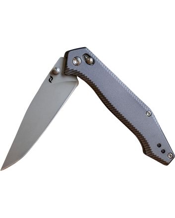 Schrade 1215384 3.40" Folding Drop Point Plain Stainless Steel Blade, Black Aluminum Handle