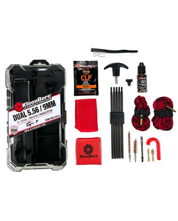 KleenBore KDS556/9 Dual System Cleaning Kit 5.56/22/223 w/ Dual Rod Rope Pull Through