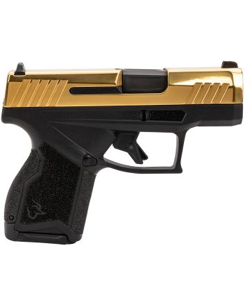 Taurus 1-GX4M931-G GX4Micro-Compact Frame 9mm Luger 13+1 3.06" Satin Black DLC Stainless Steel Barrel, Gold PVD Serrated Alloy Steel Slide, Matte Black Stainless Steel Frame, Textured Grip