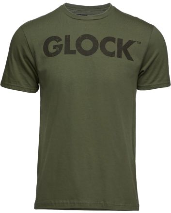 Glock AP96156 Caliber TeeMilitary Green Ringspun Cotton Short Sleeve Small