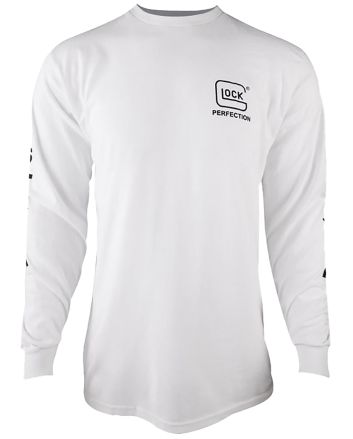 Glock AP96094 Perfection Long Sleeve Tee White Pre-Shrunk Cotton Long Sleeve Large